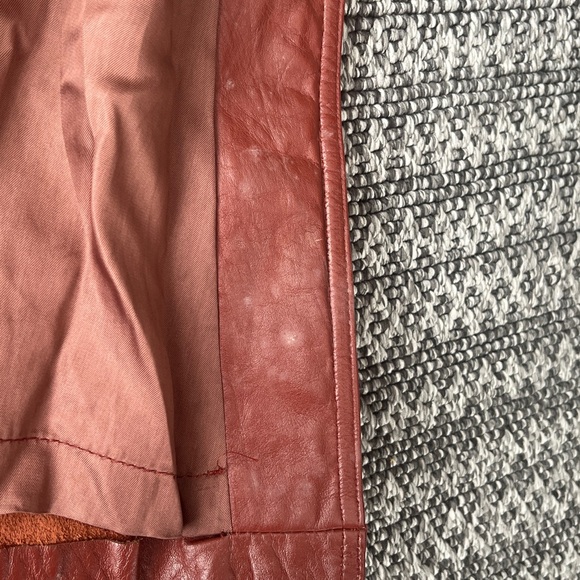 Vintage Red Leather Trench Coat - Picture 7 of 8